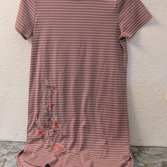 Polly & Esther Pink Striped Mini Dress - Picture 2 of 8